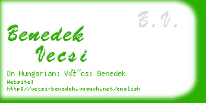 benedek vecsi business card